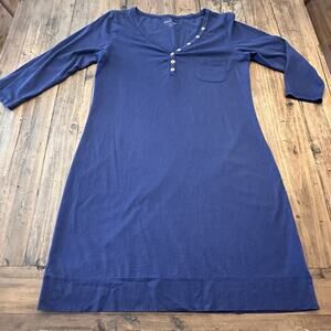 Lilly Pulitzer Palmetto Dress Pima Cotton Henley Tshirt Blue Size Large